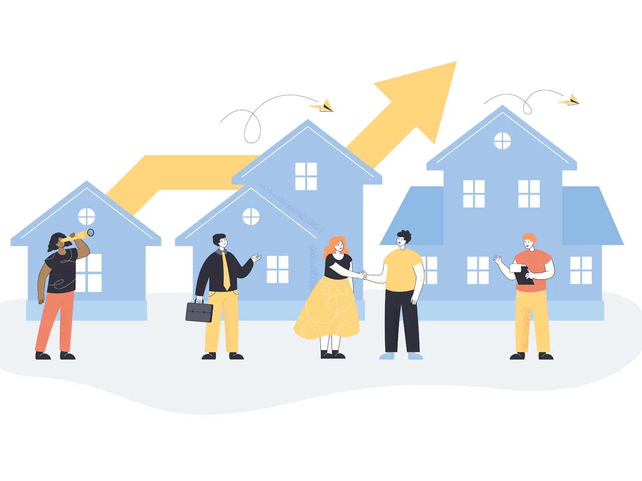 Dessin illustrant la progression de l'investissment immobilier